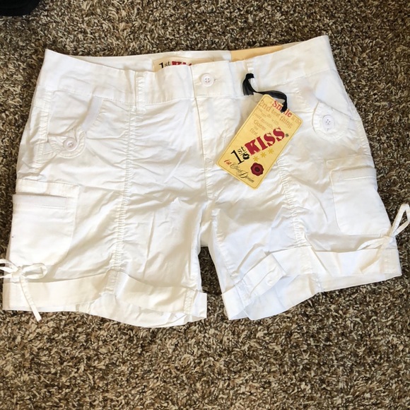 1st Kiss Pants - White Cargo Shorts